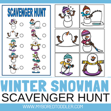 Load image into Gallery viewer, Winter Snowman / Snowmen Scavenger Hunt