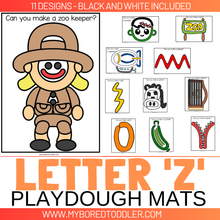 Load image into Gallery viewer, LETTER OF THE WEEK 'Z' Playdough Mats / Playdoh Mats