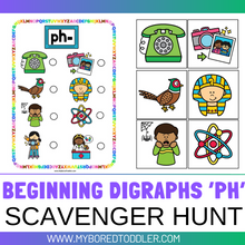 Load image into Gallery viewer, Beginning Digraphs 'PH' Alphabet Scavenger Hunt / Treasure Hunt