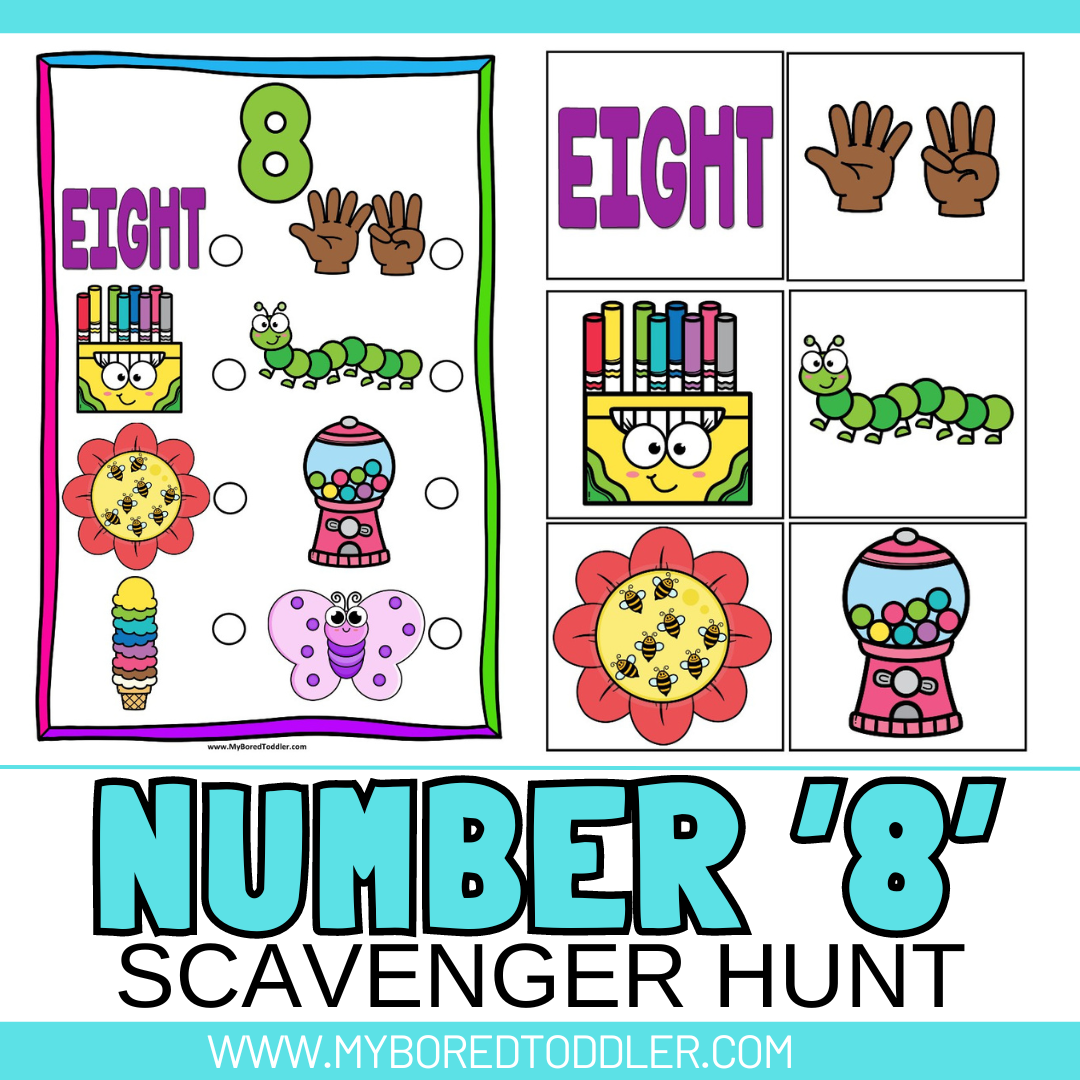 Number EIGHT 8 Scavenger Hunt / Treasure Hunt