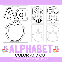 Load image into Gallery viewer, Alphabet Color & Cut Sheets