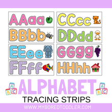 Load image into Gallery viewer, Alphabet Tracing Strips Color