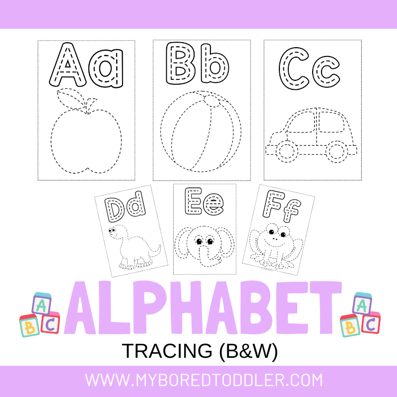 alphabet-tracing-cards-uppercase-black-white-my-bored-toddler for Free Printable Abc Tracing Pages Alphabet Tracing Cards Uppercase Black & White – My Bored Toddler for Free Printable Abc Tracing Pages