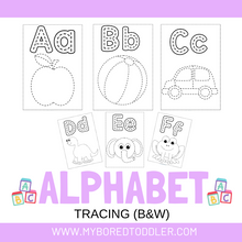 Load image into Gallery viewer, Alphabet Tracing Cards Uppercase Black & White