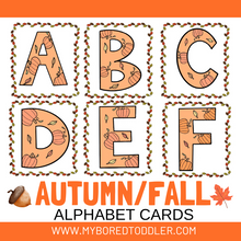 Load image into Gallery viewer, Autumn / Fall Alphabet Flashcards - Uppercase & Lowercase
