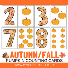 Load image into Gallery viewer, Autumn / Fall Apple Counting Clip Cards 0 - 10 Color & Black & White