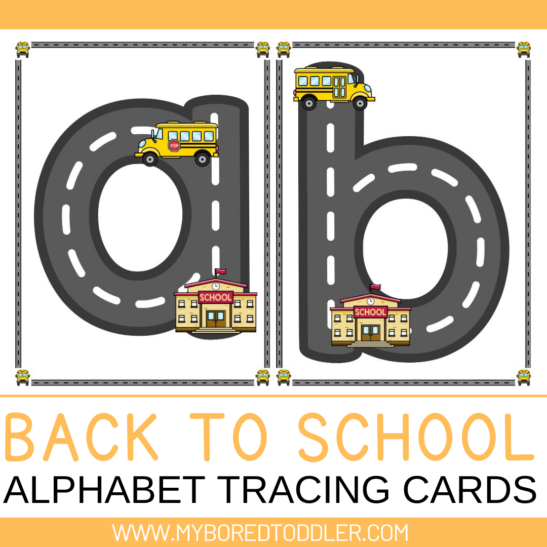 Back to School Alphabet Tracing Cards - Uppercase & Lowercase
