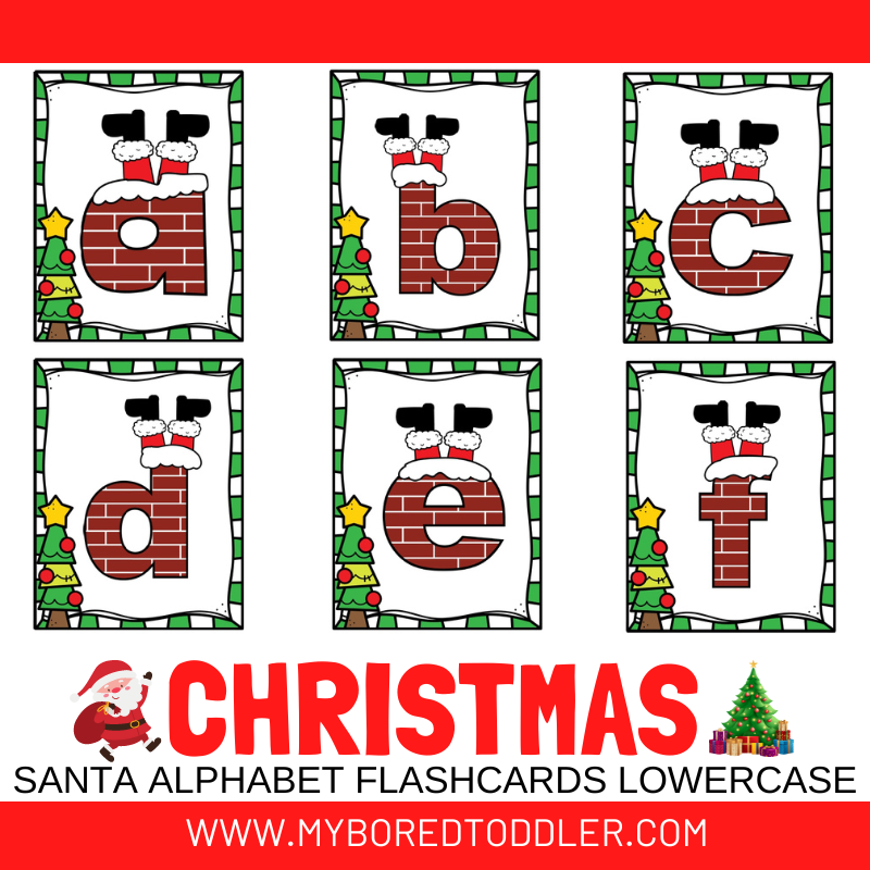 Christmas Santa Alphabet Flashcards Lowercase