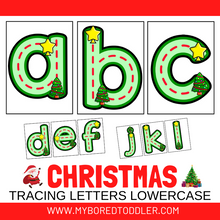 Load image into Gallery viewer, Christmas Alphabet Tracing Cards (lowercase)