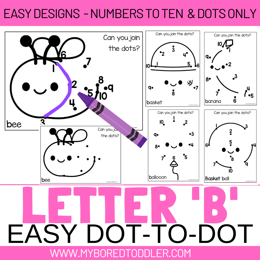 Alphabet - Letter B Dot-to-Dot - 2 Designs