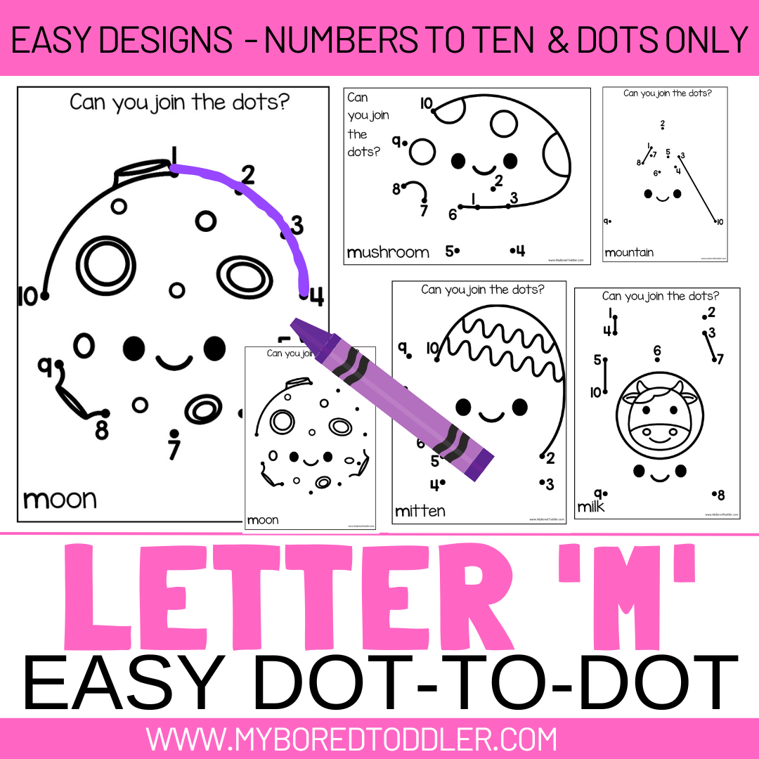 Alphabet - Letter M Dot-to-Dot - 2 Designs
