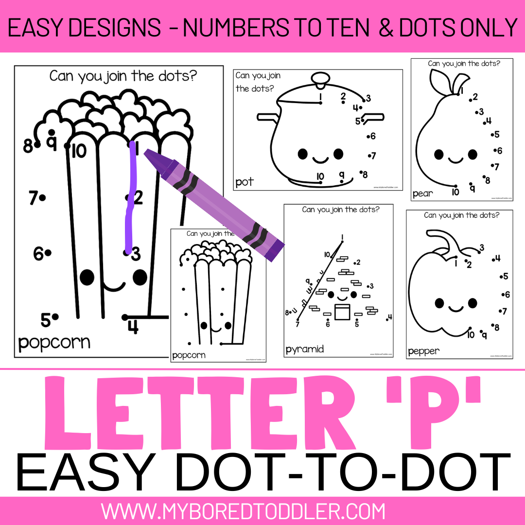 Alphabet - Letter P Dot-to-Dot - 2 Designs
