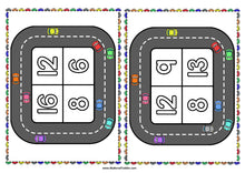 Load image into Gallery viewer, Transport Car Counting Cards 0-20 - Colored & Black & White