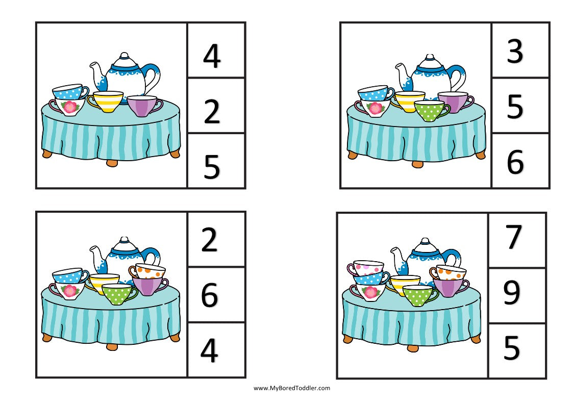 Fairy Tales - Alice In Wonderland - Counting Clip Cards 0-10