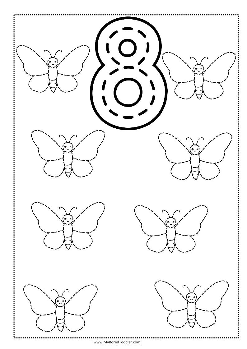 Insects & Bugs Tracing Sheets - Numbers 0-10