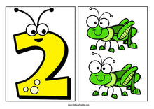Load image into Gallery viewer, Insects & Bugs Number Matching Cards 0-10