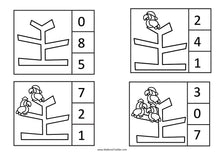 Load image into Gallery viewer, PIRATES Counting Clip Cards Parrots Numbers 0-10