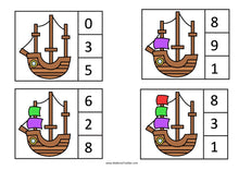Load image into Gallery viewer, PIRATES Counting Clip Cards Flags Numbers 0-10