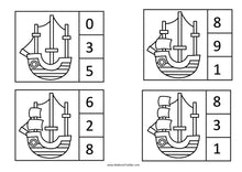 Load image into Gallery viewer, PIRATES Counting Clip Cards Flags Numbers 0-10