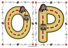 Load image into Gallery viewer, PIRATES Alphabet Tracing Cards Lowercase & Uppercase