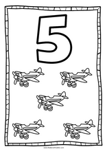 Load image into Gallery viewer, Planes Number Coloring Pages 0-10