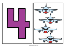 Load image into Gallery viewer, Transport Planes Number Matching Cards 0-10