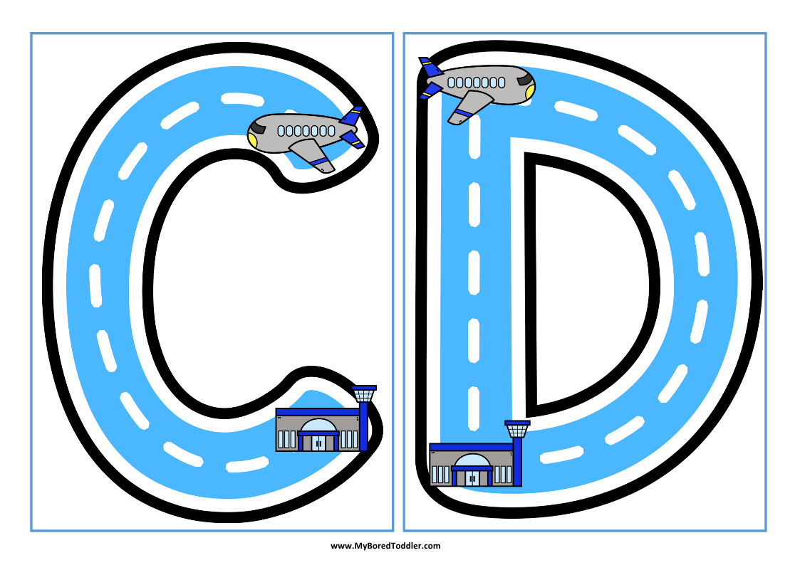 Transport Planes Alphabet Tracing Sheets - Uppercase & Lowercase