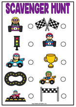 Load image into Gallery viewer, Racing Cars Transport Scavenger Hunt / Treasure Hunt
