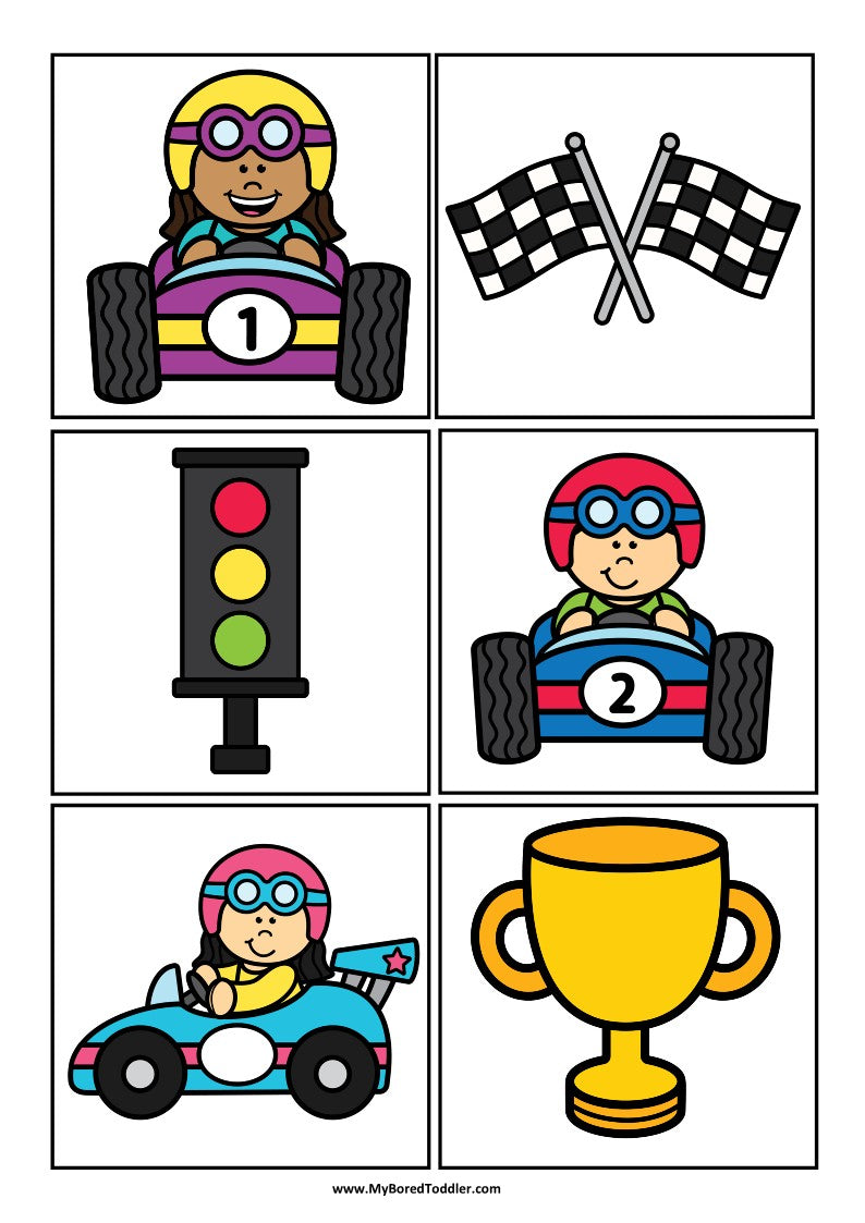 Racing Cars Transport Scavenger Hunt / Treasure Hunt