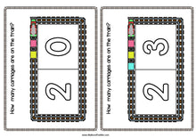 Load image into Gallery viewer, Number Counting Cards - 0-20 Trains / Transport