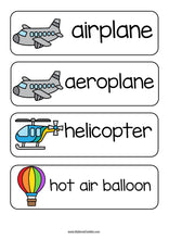 Load image into Gallery viewer, Transport Word Wall Printable