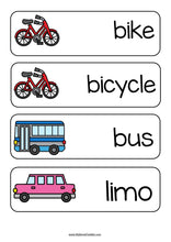 Load image into Gallery viewer, Transport Word Wall Printable