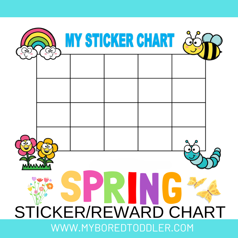 Spring Sticker Reward Chart (FREE) – My Bored Toddler for Reward Sticker Chart Printable Free