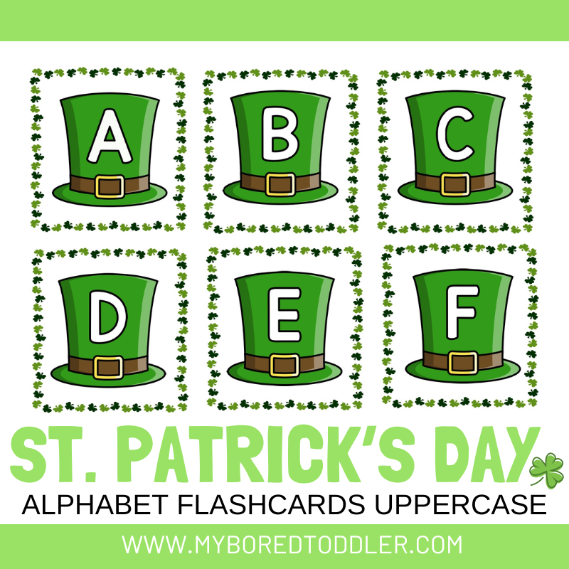 St Patrick's Day Alphabet Flashcards Lowercase & Uppercase