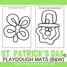 Load image into Gallery viewer, St Patrick's Day Playdough Mats - Color & Black & White