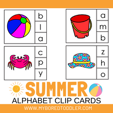 Load image into Gallery viewer, Summer Beginning Sounds Clip Cards