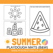 Load image into Gallery viewer, Summer Playdough Mats (color & black and white) x 5