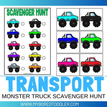 Load image into Gallery viewer, Monster Truck Transport - Scavenger Hunt / Treasure Hunt