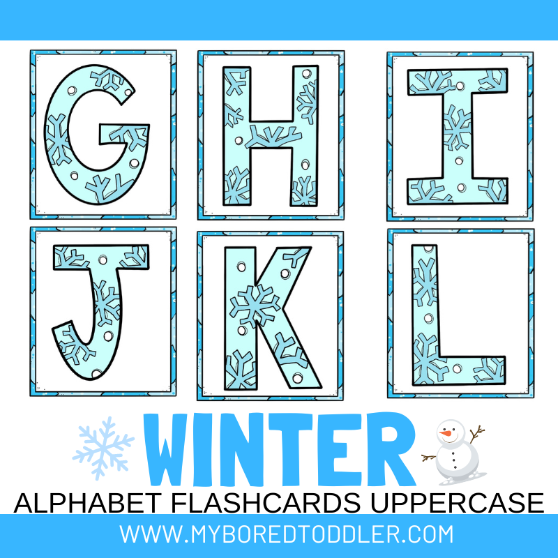 Winter Alphabet Flashcards Uppercase & Lowercase
