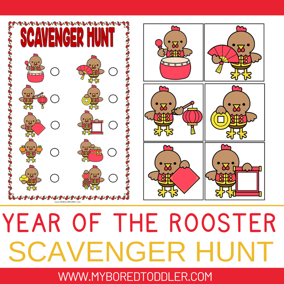 Year of the ROOSTER Chinese New Year / Lunar New Year Scavenger Hunt
