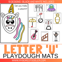 Load image into Gallery viewer, LETTER OF THE WEEK 'U' Playdough Mats / Playdoh Mats