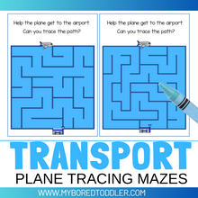 Load image into Gallery viewer, Transport - Plane Maze Sheets