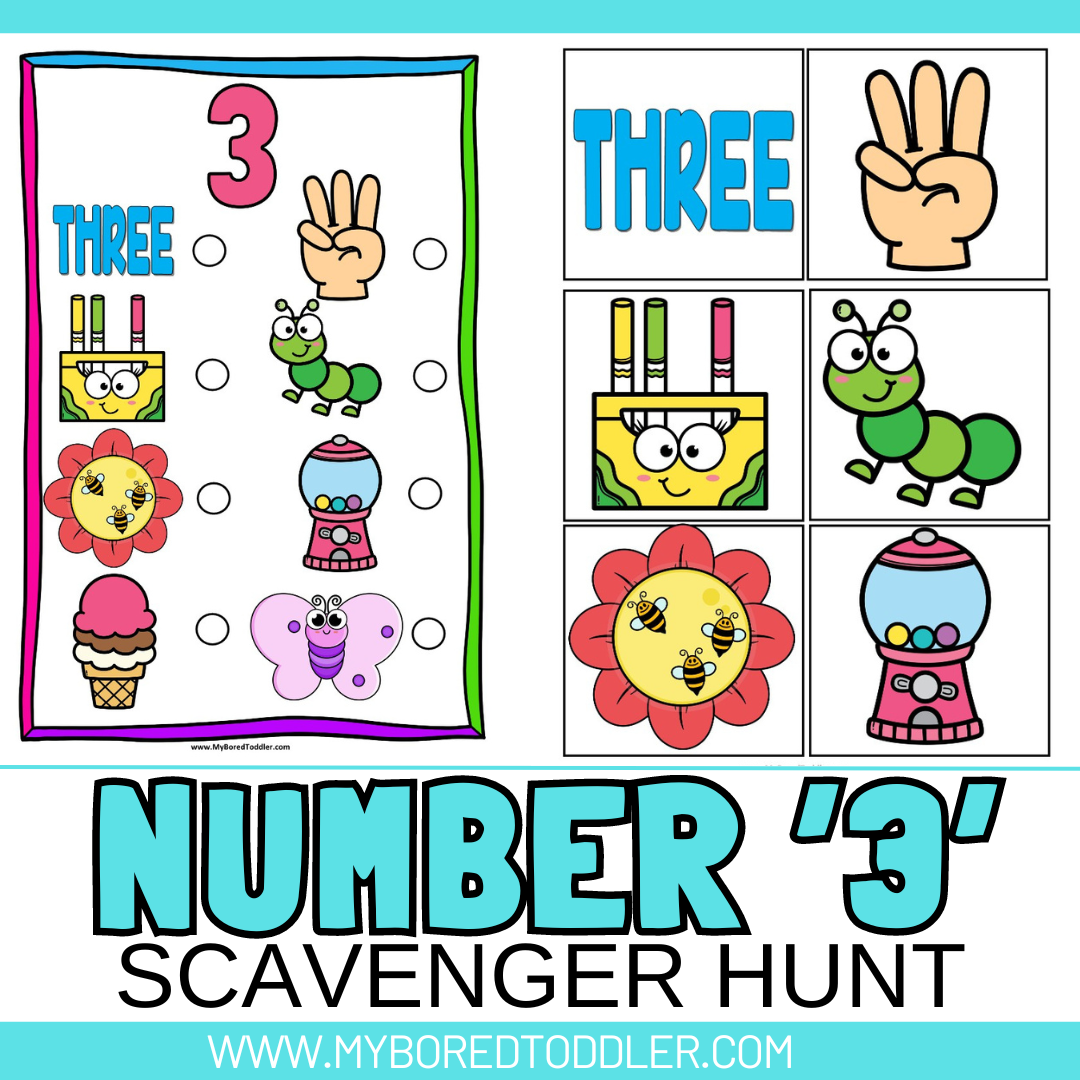 Number THREE 3 Scavenger Hunt / Treasure Hunt