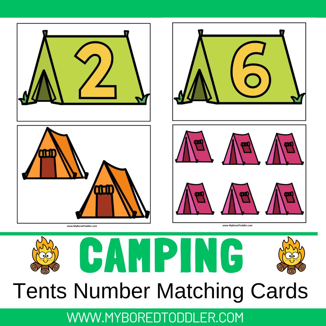 Camping Tents Number Matching Cards 0-10