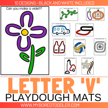 Load image into Gallery viewer, LETTER OF THE WEEK 'V' Playdough Mats / Playdoh Mats