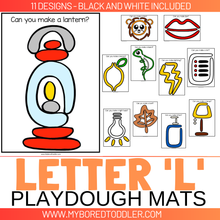 Load image into Gallery viewer, LETTER OF THE WEEK 'L' Playdough Mats / Playdoh Mats