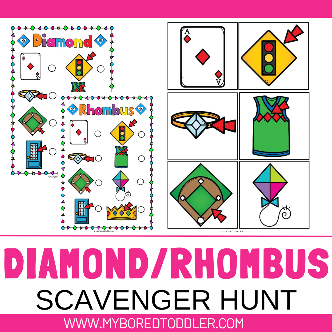 Shapes - Diamond / Rhombus Scavenger Hunt Game