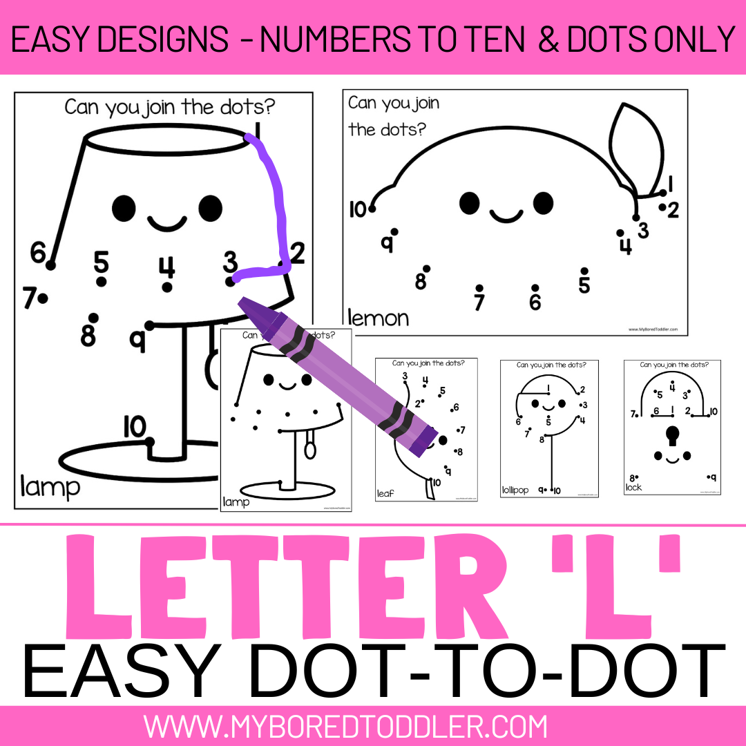 Alphabet - Letter L Dot-to-Dot - 2 Designs