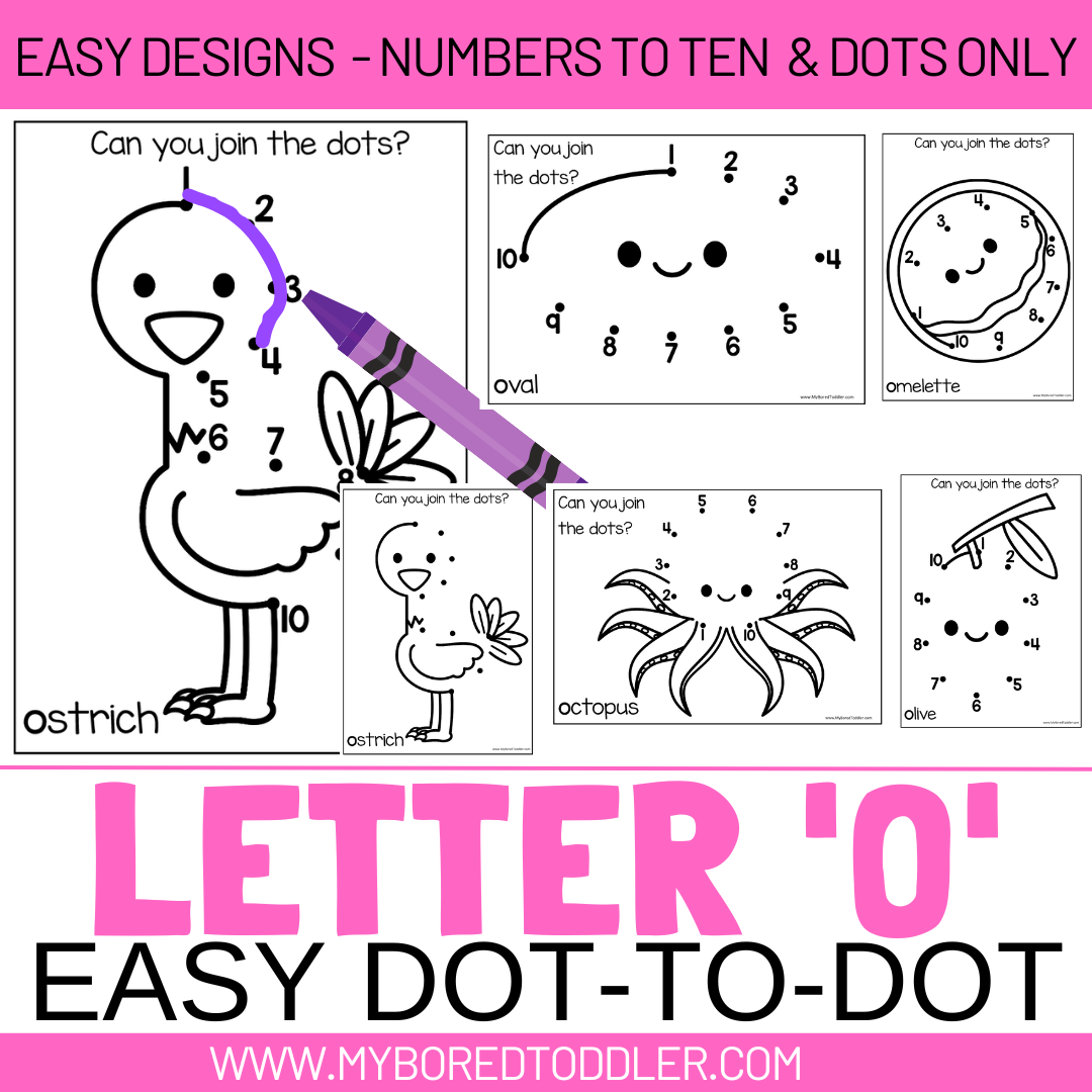 Alphabet - Letter 0 Dot-to-Dot - 2 Designs