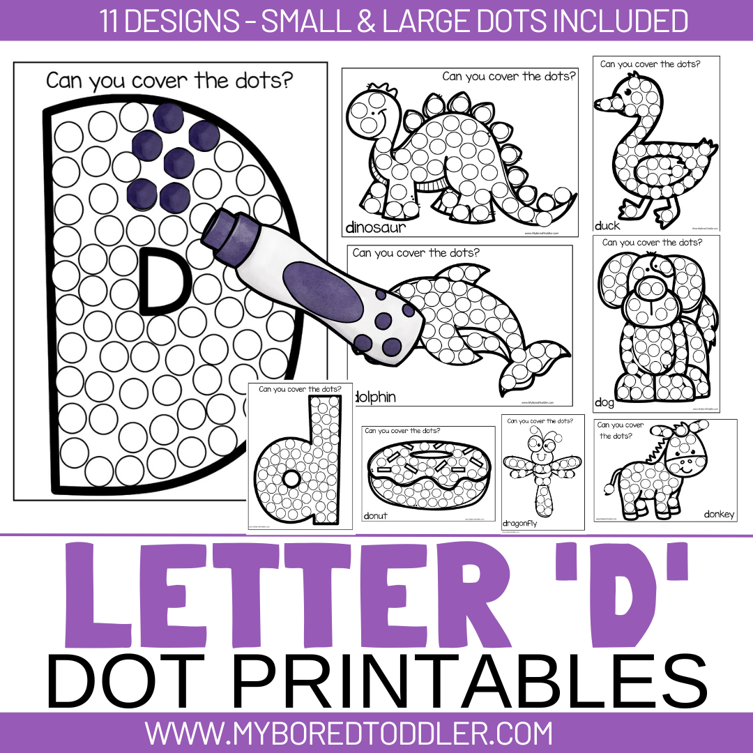 Alphabet - Letter D Dot Printables